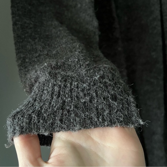 Anthropologie Charcoal Gray Open Front Cardigan Size XS Pockets Wool Blend - Picture 5 of 7